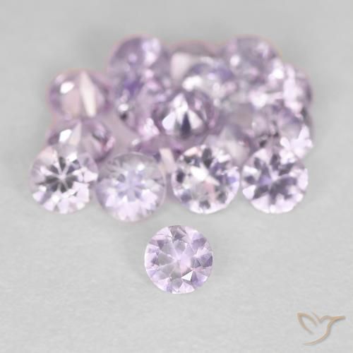 Safira Roxo Rosado Muito Claro Natural 0.11ct, Redondo, VS