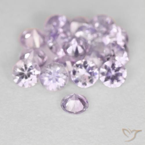 Safira Roxo Rosado Muito Claro Natural 0.11ct, Redondo, VS