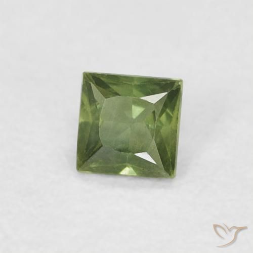 Safira Terra Verde Natural 0.21ct, Quadrado, VS