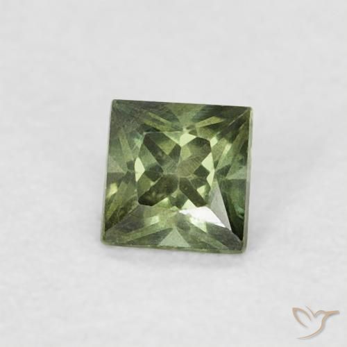 Safira Verde médio Natural 0.20ct, Quadrado, VS