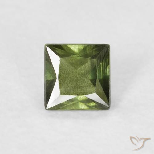 0.37ct Natural verde quente Safira, Quadrado, VS