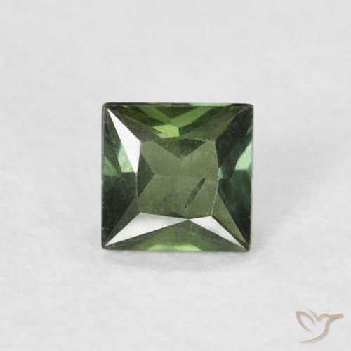 0.32ct Natural verde escuro Safira, Quadrado, VS