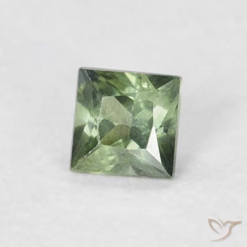 Safira Verde Floresta Claro Natural 0.21ct, Quadrado, VS