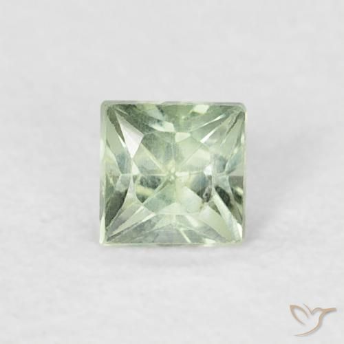 0.21ct Natural Verde Sábio Claro Safira, Quadrado, VS