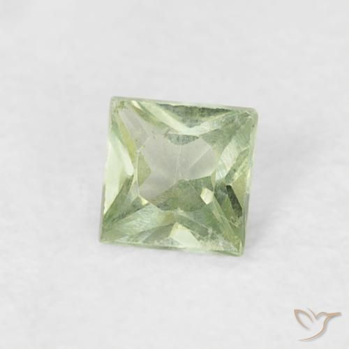 Safira Verde Sábio Muito Claro Natural 0.17ct, Quadrado, VS