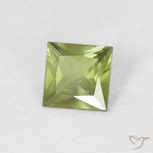 Safira Verde médio Natural 0.38ct, Quadrado, VVS-VS
