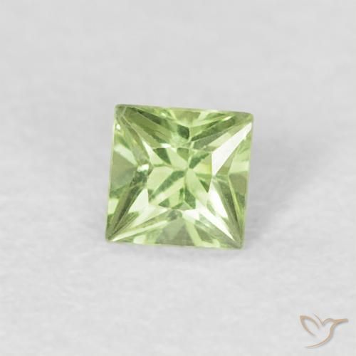 Safira Verde Vivo Claro Natural 0.19ct, Quadrado, VVS-VS