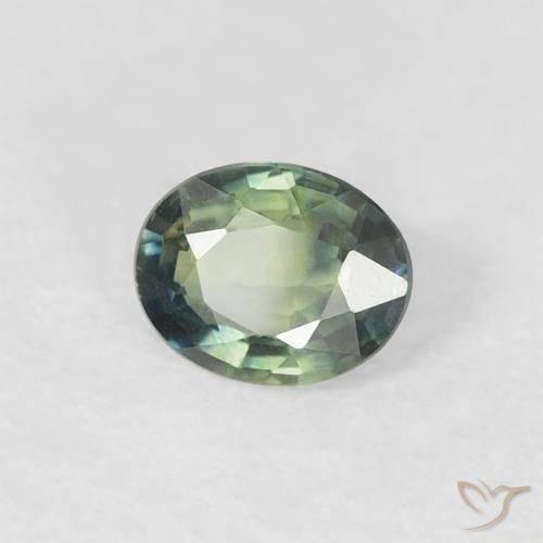Safira Médio Azul Verde Natural 0.30ct, oval, VVS-VS