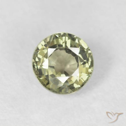 0.57ct Natural Verde médio Safira, Redondo, VVS-VS