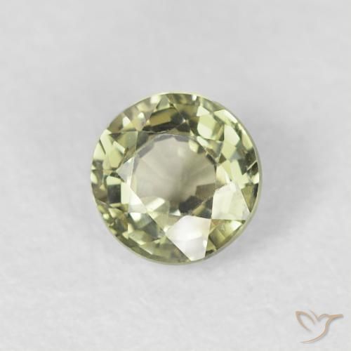 Safira Verde médio Natural 0.57ct, Redondo, VVS-VS