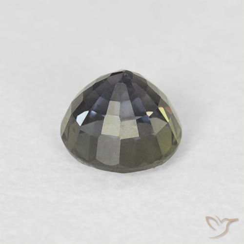 Safira Verde acinzentado Natural 0.59ct, Redondo, VVS-VS