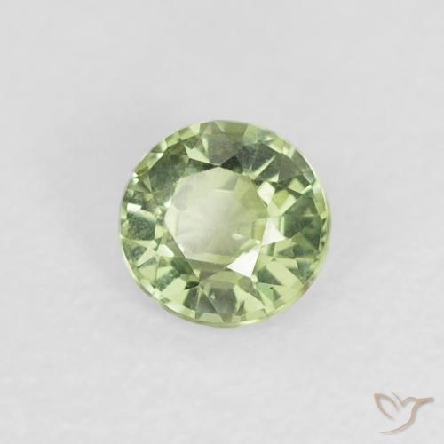 Safira Verde Sábio Muito Claro Natural 0.41ct, Redondo, VVS-VS