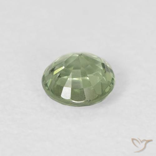 Safira Verde Sábio Muito Claro Natural 0.41ct, Redondo, VVS-VS