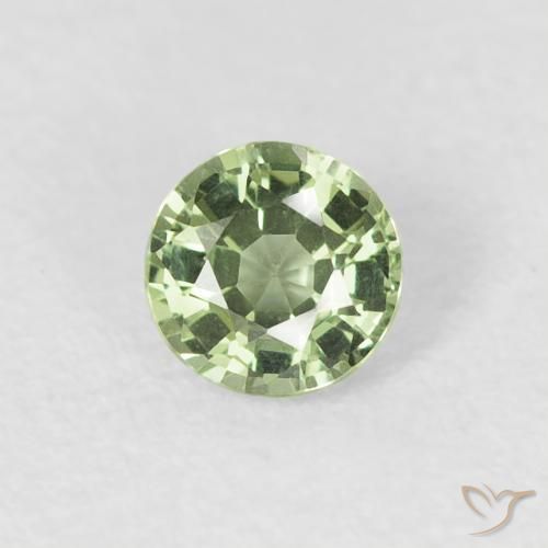 0.42ct Natural Verde Sábio Claro Safira, Redondo, VVS-VS