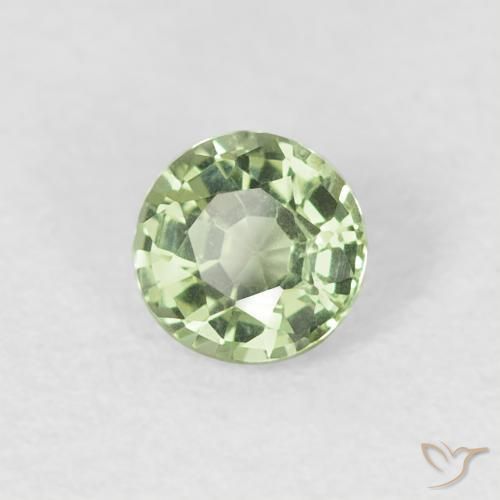Safira Verde Sábio Claro Natural 0.42ct, Redondo, VVS-VS