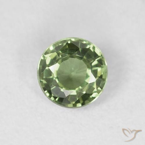 0.55ct Natural verde escuro Safira, Redondo, VVS-VS