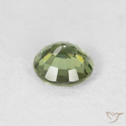 Safira verde escuro Natural 0.55ct, Redondo, VVS-VS