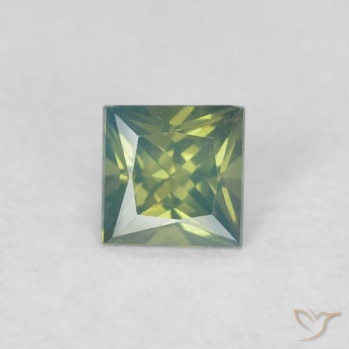0.30ct Natural verde escuro Safira, Quadrado, VVS-VS