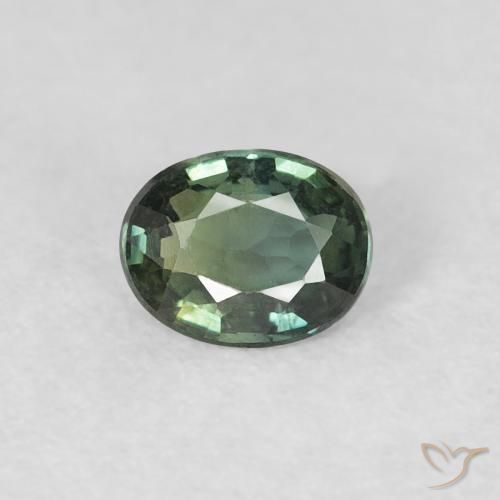 0.35ct Natural Verde acinzentado Safira, oval, VVS-VS