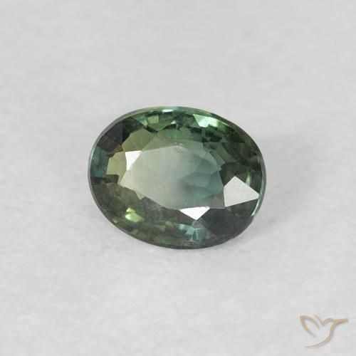 Safira Verde acinzentado Natural 0.35ct, oval, VVS-VS
