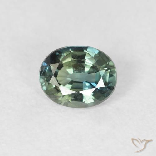0.42ct Natural Azul verde Safira, oval, VVS-VS