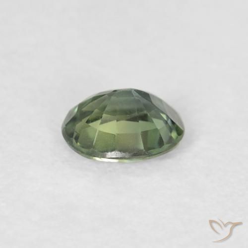 Safira Azul verde Natural 0.42ct, oval, VVS-VS