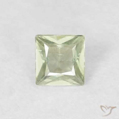 0.14ct Natural Verde acinzentado Safira, Quadrado, VVS-VS