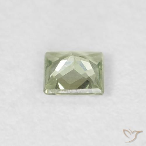 Safira Verde acinzentado Natural 0.14ct, Quadrado, VVS-VS
