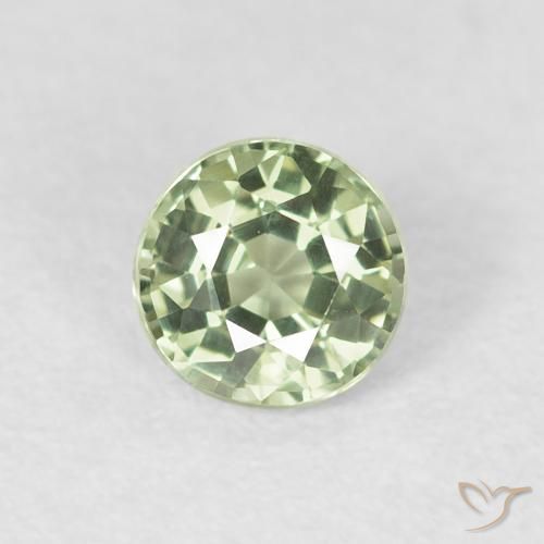 0.61ct Natural Verde muito claro Safira, Redondo, VVS-VS