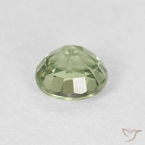 Safira Verde muito claro Natural 0.61ct, Redondo, VVS-VS