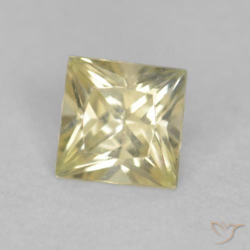 Safira Limão amarelo Natural 0.20ct, Quadrado, VVS