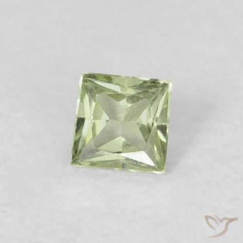 Safira Pêra Pêra Verde Natural 0.17ct, Quadrado, VVS