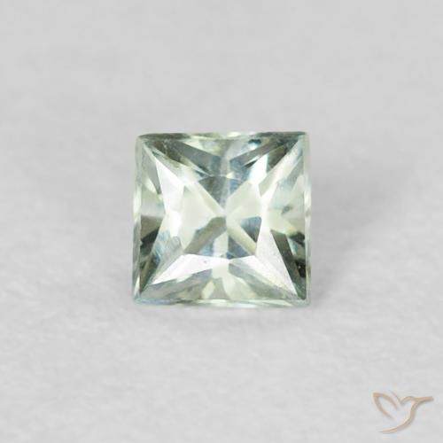 0.19ct Natural Verde azulado Safira, Quadrado, VVS