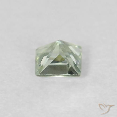Safira Verde azulado Natural 0.19ct, Quadrado, VVS