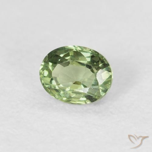 Safira verde escuro Natural 0.43ct, oval, VVS