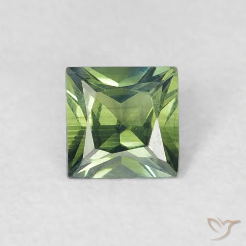 0.35ct Natural Verde amarelado Safira, Quadrado, VVS-VS