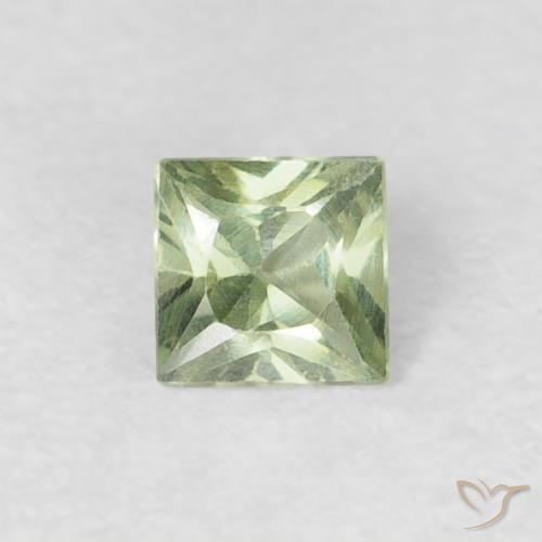 0.18ct Natural Verde muito claro Safira, Quadrado, VVS-VS