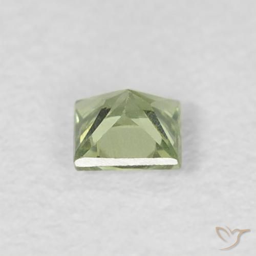 Safira Verde muito claro Natural 0.18ct, Quadrado, VVS-VS