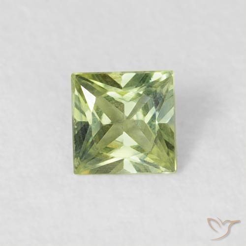 0.23ct Natural Verde oliva Safira, Quadrado, VVS-VS