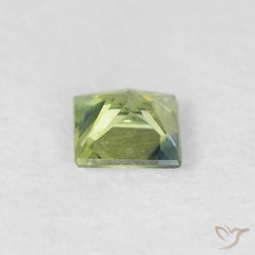 Safira Verde oliva Natural 0.23ct, Quadrado, VVS-VS