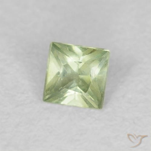 Safira Pêra Pêra Verde Natural 0.19ct, Quadrado, VVS-VS