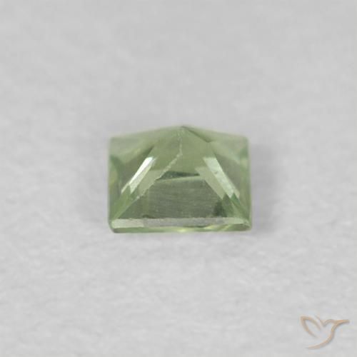 Safira Pêra Pêra Verde Natural 0.19ct, Quadrado, VVS-VS