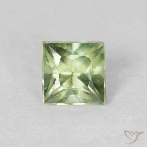 0.21ct Natural Verde médio Safira, Quadrado, VVS-VS