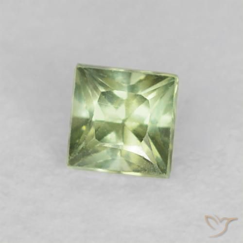 Safira Verde médio Natural 0.21ct, Quadrado, VVS-VS