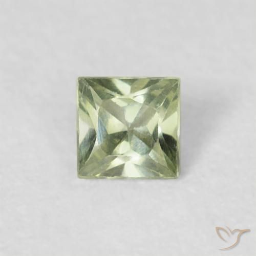 0.18ct Natural Luz verde Safira, Quadrado, VVS-VS