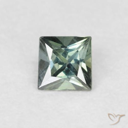 0.16ct Natural Verde acinzentado Safira, Quadrado, VVS-VS