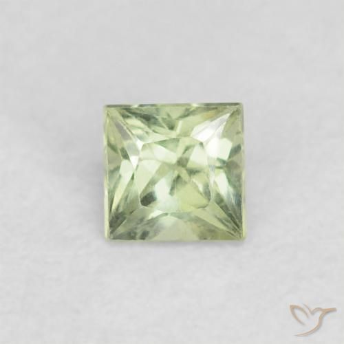 0.23ct Natural Verde Sábio Muito Claro Safira, Quadrado, VVS-VS