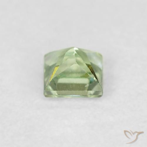 Safira Verde Sábio Muito Claro Natural 0.23ct, Quadrado, VVS-VS