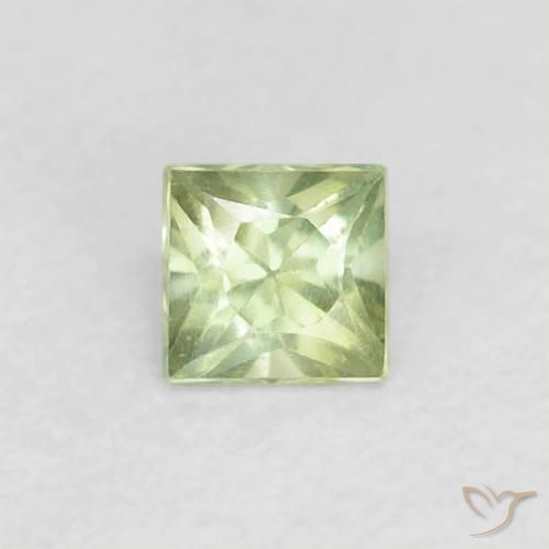 0.22ct Natural verde quente Safira, Quadrado, VVS-VS