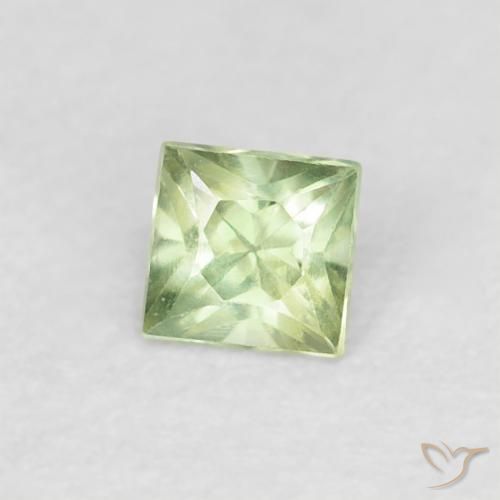 Safira verde quente Natural 0.22ct, Quadrado, VVS-VS